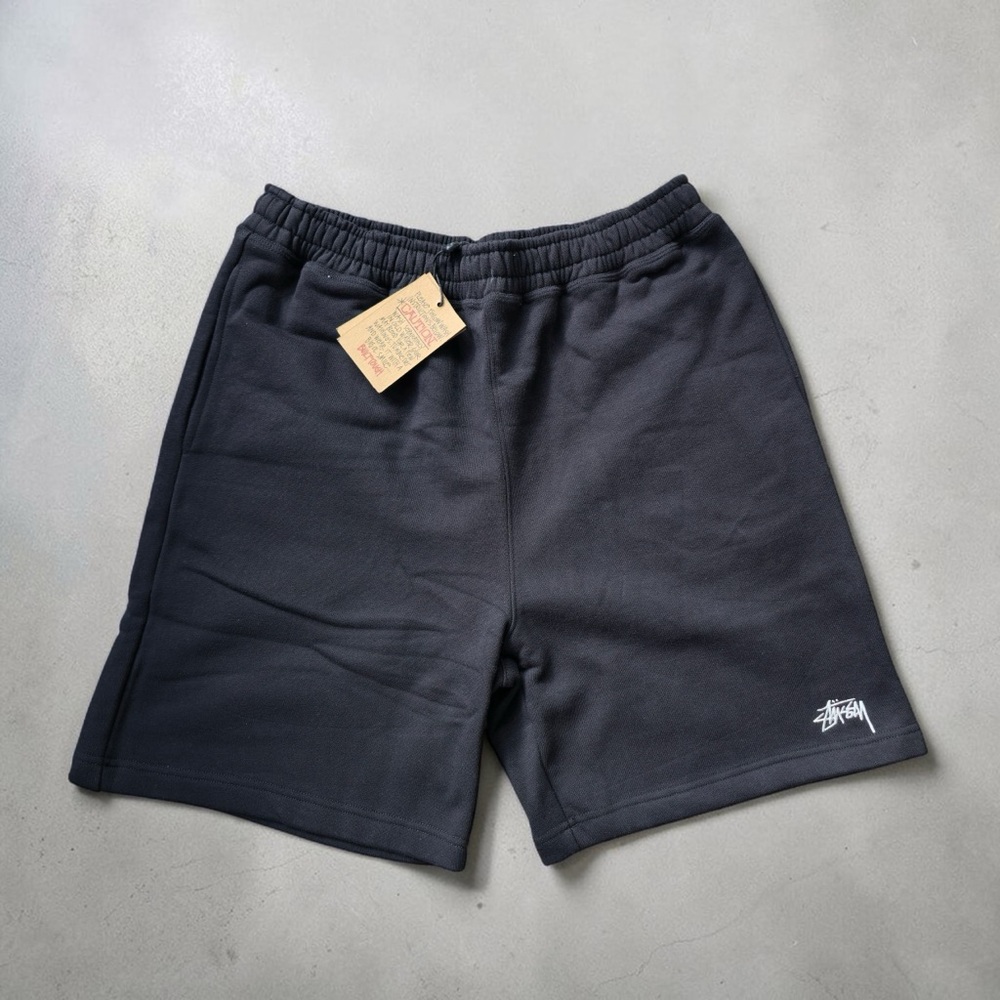 Stussy black sweat shorts